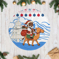 Somalia Christmas Tree Skirt with Santa on Camel Christmas Tree Ornaments Candy Canes and Snowflake - Wonder Print Shop