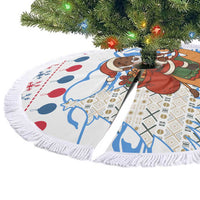 Somalia Christmas Tree Skirt with Santa on Camel Christmas Tree Ornaments Candy Canes and Snowflake - Wonder Print Shop