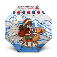 Somalia Christmas Umbrella with Santa on Camel Christmas Tree Ornaments Candy Canes and Snowflake - Wonder Print Shop