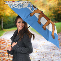 Somalia Christmas Umbrella with Santa on Camel Christmas Tree Ornaments Candy Canes and Snowflake - Wonder Print Shop