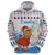 Somalia Christmas Zip Hoodie with Santa on Camel Christmas Tree Ornaments Candy Canes and Snowflake - Wonder Print Shop