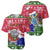 Gambia Christmas Baseball Jersey with Santa Hippo National Coat of Arms Snowflakes and Festive Holiday - Wonder Print Shop