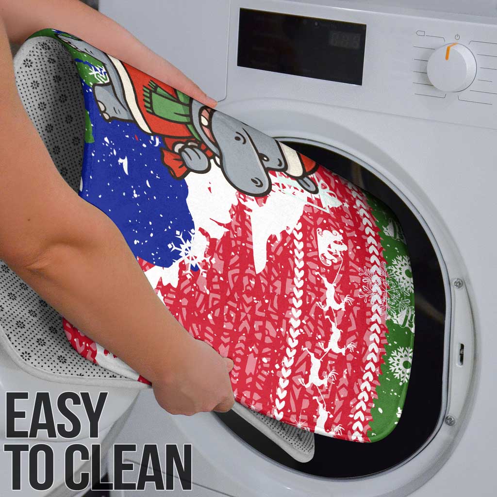 Gambia Christmas Bathroom Set with Santa Hippo National Coat of Arms Snowflakes and Festive Holiday - Wonder Print Shop