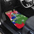 Gambia Christmas Car Mats with Santa Hippo National Coat of Arms Snowflakes and Festive Holiday - Wonder Print Shop