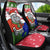 Gambia Christmas Car Seat Cover with Santa Hippo National Coat of Arms Snowflakes and Festive Holiday - Wonder Print Shop