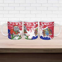Gambia Christmas Ceramic Mug with Santa Hippo National Coat of Arms Snowflakes and Festive Holiday - Wonder Print Shop