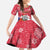 Gambia Christmas Family Matching Off The Shoulder Long Sleeve Dress and Hawaiian Shirt with Santa Hippo National Coat of Arms Snowflakes and Festive Holiday - Wonder Print Shop