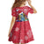 Gambia Christmas Family Matching Off The Shoulder Long Sleeve Dress and Hawaiian Shirt with Santa Hippo National Coat of Arms Snowflakes and Festive Holiday - Wonder Print Shop