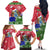 Gambia Christmas Family Matching Off The Shoulder Long Sleeve Dress and Hawaiian Shirt with Santa Hippo National Coat of Arms Snowflakes and Festive Holiday - Wonder Print Shop