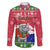 Gambia Christmas Family Matching Off The Shoulder Long Sleeve Dress and Hawaiian Shirt with Santa Hippo National Coat of Arms Snowflakes and Festive Holiday - Wonder Print Shop