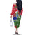 Gambia Christmas Family Matching Off The Shoulder Long Sleeve Dress and Hawaiian Shirt with Santa Hippo National Coat of Arms Snowflakes and Festive Holiday - Wonder Print Shop