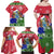 Gambia Christmas Family Matching Off Shoulder Maxi Dress and Hawaiian Shirt with Santa Hippo National Coat of Arms Snowflakes and Festive Holiday - Wonder Print Shop