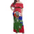 Gambia Christmas Family Matching Off Shoulder Maxi Dress and Hawaiian Shirt with Santa Hippo National Coat of Arms Snowflakes and Festive Holiday - Wonder Print Shop