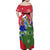 Gambia Christmas Family Matching Off Shoulder Maxi Dress and Hawaiian Shirt with Santa Hippo National Coat of Arms Snowflakes and Festive Holiday - Wonder Print Shop