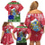 Gambia Christmas Family Matching Off Shoulder Short Dress and Hawaiian Shirt with Santa Hippo National Coat of Arms Snowflakes and Festive Holiday - Wonder Print Shop
