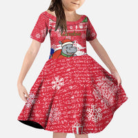 Gambia Christmas Family Matching Puletasi and Hawaiian Shirt with Santa Hippo National Coat of Arms Snowflakes and Festive Holiday - Wonder Print Shop