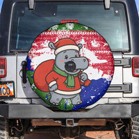 Gambia Christmas Spare Tire Cover with Santa Hippo National Coat of Arms Snowflakes and Festive Holiday - Wonder Print Shop
