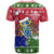 Gambia Christmas T Shirt with Santa Hippo National Coat of Arms Snowflakes and Festive Holiday - Wonder Print Shop