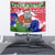 Gambia Christmas Tapestry with Santa Hippo National Coat of Arms Snowflakes and Festive Holiday - Wonder Print Shop