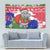 Gambia Christmas Tapestry with Santa Hippo National Coat of Arms Snowflakes and Festive Holiday - Wonder Print Shop