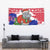Gambia Christmas Tapestry with Santa Hippo National Coat of Arms Snowflakes and Festive Holiday - Wonder Print Shop