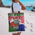 Gambia Christmas Tote Bag with Santa Hippo National Coat of Arms Snowflakes and Festive Holiday - Wonder Print Shop