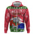 Gambia Christmas Zip Hoodie with Santa Hippo National Coat of Arms Snowflakes and Festive Holiday - Wonder Print Shop