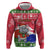 Gambia Christmas Zip Hoodie with Santa Hippo National Coat of Arms Snowflakes and Festive Holiday - Wonder Print Shop