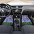 Gambia Christmas Car Mats with Santa Birds Gift Boxes Forest Scene and Snowflake Pattern Design - Wonder Print Shop