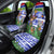 Gambia Christmas Car Seat Cover with Santa Birds Gift Boxes Forest Scene and Snowflake Pattern Design - Wonder Print Shop