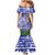 Gambia Christmas Family Matching Mermaid Dress and Hawaiian Shirt with Santa Birds Gift Boxes Forest Scene and Snowflake Pattern Design - Wonder Print Shop
