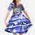 Gambia Christmas Family Matching Off The Shoulder Long Sleeve Dress and Hawaiian Shirt with Santa Birds Gift Boxes Forest Scene and Snowflake Pattern Design - Wonder Print Shop