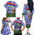 Gambia Christmas Family Matching Off The Shoulder Long Sleeve Dress and Hawaiian Shirt with Santa Birds Gift Boxes Forest Scene and Snowflake Pattern Design - Wonder Print Shop