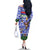 Gambia Christmas Family Matching Off The Shoulder Long Sleeve Dress and Hawaiian Shirt with Santa Birds Gift Boxes Forest Scene and Snowflake Pattern Design - Wonder Print Shop