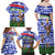 Gambia Christmas Family Matching Off Shoulder Maxi Dress and Hawaiian Shirt with Santa Birds Gift Boxes Forest Scene and Snowflake Pattern Design - Wonder Print Shop