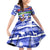 Gambia Christmas Family Matching Off Shoulder Short Dress and Hawaiian Shirt with Santa Birds Gift Boxes Forest Scene and Snowflake Pattern Design - Wonder Print Shop
