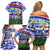 Gambia Christmas Family Matching Off Shoulder Short Dress and Hawaiian Shirt with Santa Birds Gift Boxes Forest Scene and Snowflake Pattern Design - Wonder Print Shop