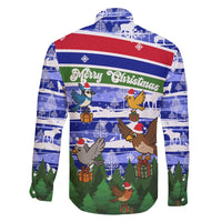 Gambia Christmas Family Matching Puletasi and Hawaiian Shirt with Santa Birds Gift Boxes Forest Scene and Snowflake Pattern Design - Wonder Print Shop