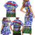 Gambia Christmas Family Matching Short Sleeve Bodycon Dress and Hawaiian Shirt with Santa Birds Gift Boxes Forest Scene and Snowflake Pattern Design - Wonder Print Shop