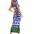 Gambia Christmas Family Matching Short Sleeve Bodycon Dress and Hawaiian Shirt with Santa Birds Gift Boxes Forest Scene and Snowflake Pattern Design - Wonder Print Shop