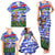 Gambia Christmas Family Matching Tank Maxi Dress and Hawaiian Shirt with Santa Birds Gift Boxes Forest Scene and Snowflake Pattern Design - Wonder Print Shop