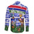Gambia Christmas Family Matching Tank Maxi Dress and Hawaiian Shirt with Santa Birds Gift Boxes Forest Scene and Snowflake Pattern Design - Wonder Print Shop