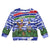 Gambia Christmas Kid Ugly Christmas Sweater with Santa Birds Gift Boxes Forest Scene and Snowflake Pattern Design - Wonder Print Shop