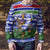 Gambia Christmas Ugly Christmas Sweater with Santa Birds Gift Boxes Forest Scene and Snowflake Pattern Design - Wonder Print Shop