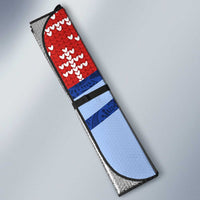 Russia Christmas Auto Sun Shade with Santa Bear Gift Box Christmas Tree and Red Snowflake - Wonder Print Shop