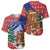Russia Christmas Baseball Jersey with Santa Bear Gift Box Christmas Tree and Red Snowflake - Wonder Print Shop