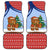 Russia Christmas Car Mats with Santa Bear Gift Box Christmas Tree and Red Snowflake - Wonder Print Shop