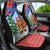 Russia Christmas Car Seat Cover with Santa Bear Gift Box Christmas Tree and Red Snowflake - Wonder Print Shop