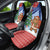 Russia Christmas Car Seat Cover with Santa Bear Gift Box Christmas Tree and Red Snowflake - Wonder Print Shop