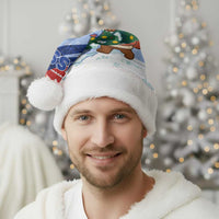 Russia Christmas Santa Hat with Santa Bear Gift Box Christmas Tree and Red Snowflake - Wonder Print Shop